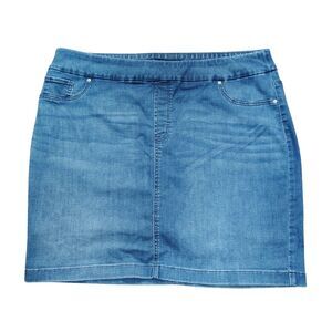Chico's Stretch Jean Skort Skirt Shorts Women's 16 Tag Size 3 Above the Knee